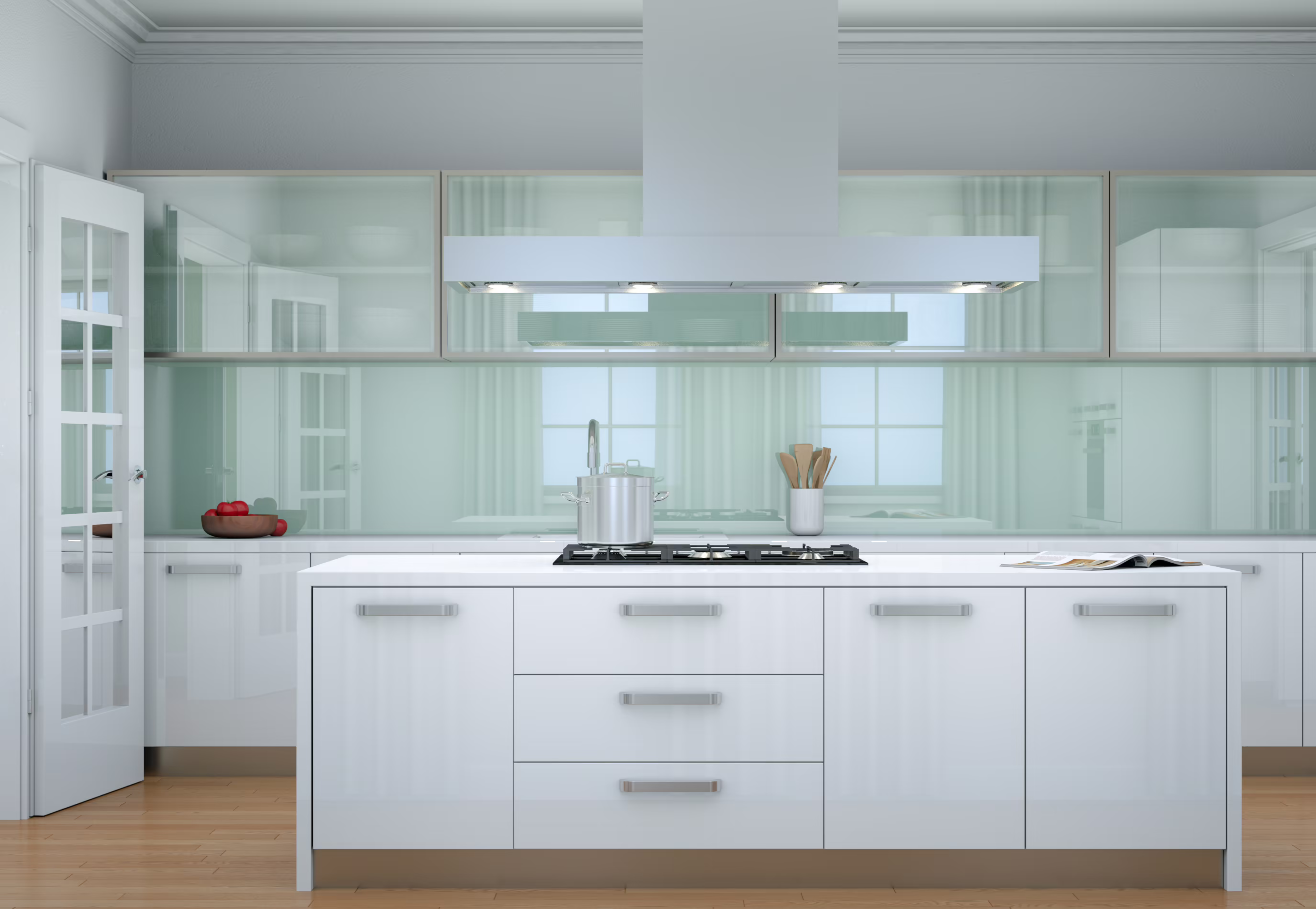 Luisnvaya Island Kitchen Glass Finish