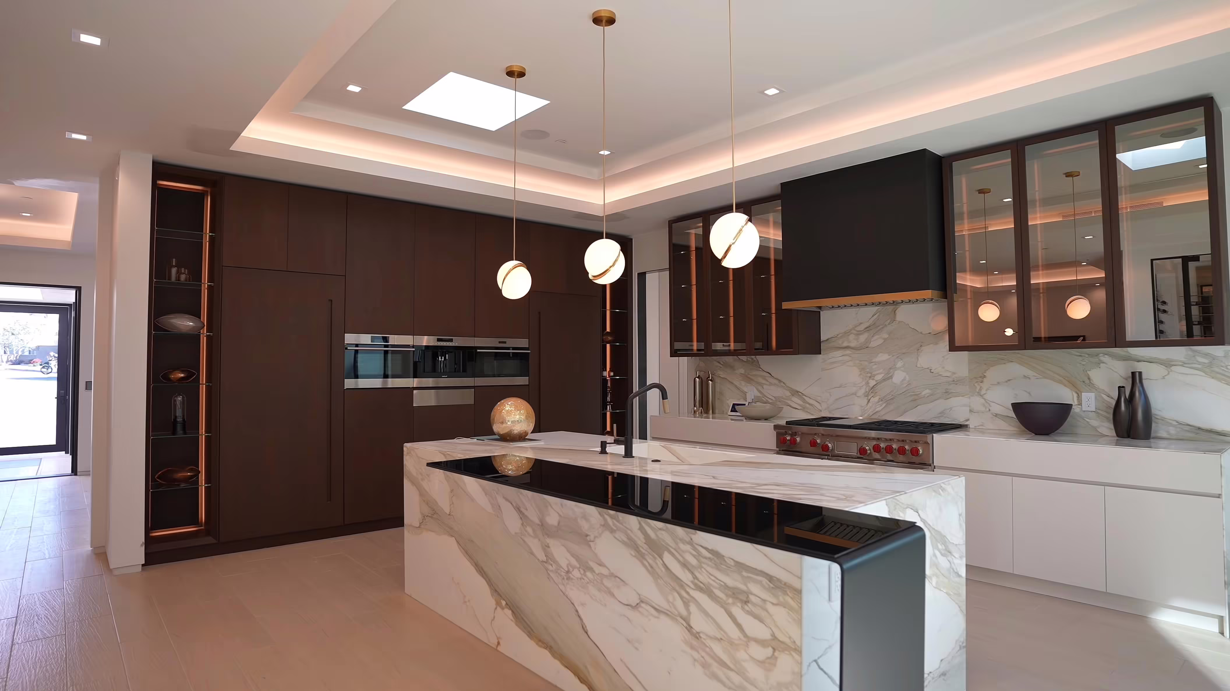 Luisnvaya Island Kitchen Glass Finish