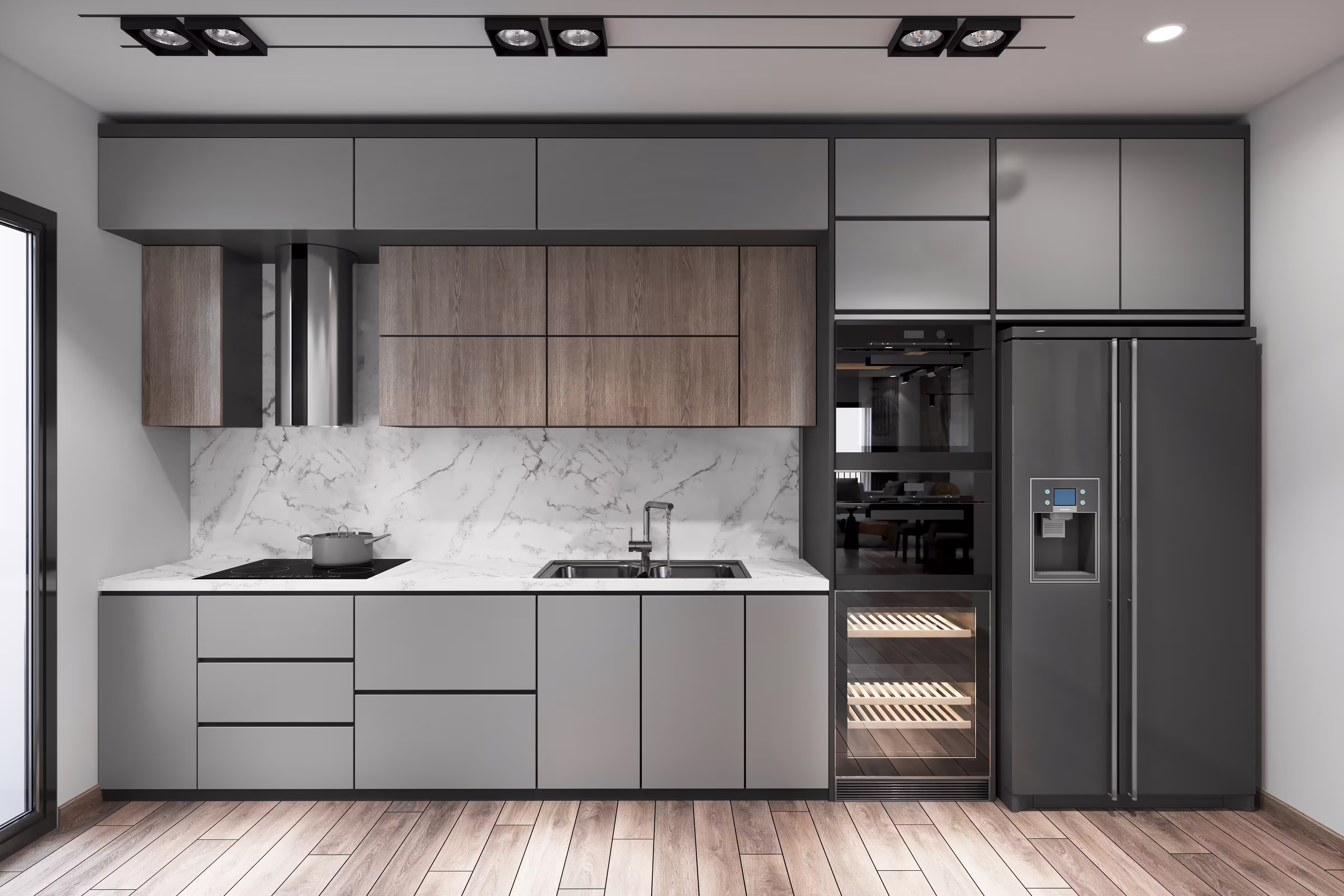 Luisnvaya Single Wall Kitchen Laminate Finish