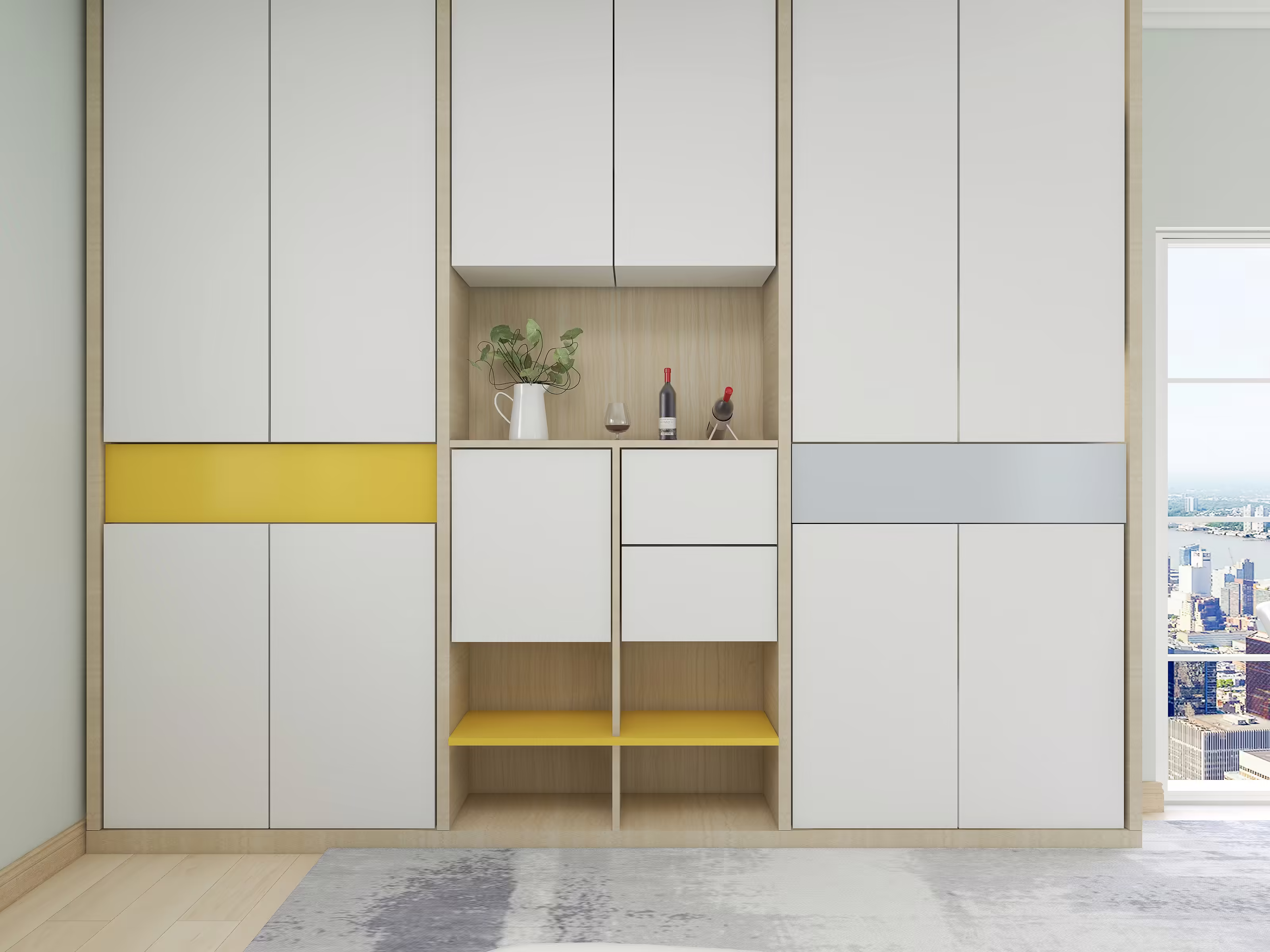 Luisnvaya Wardrobe normal hinges PU Finish